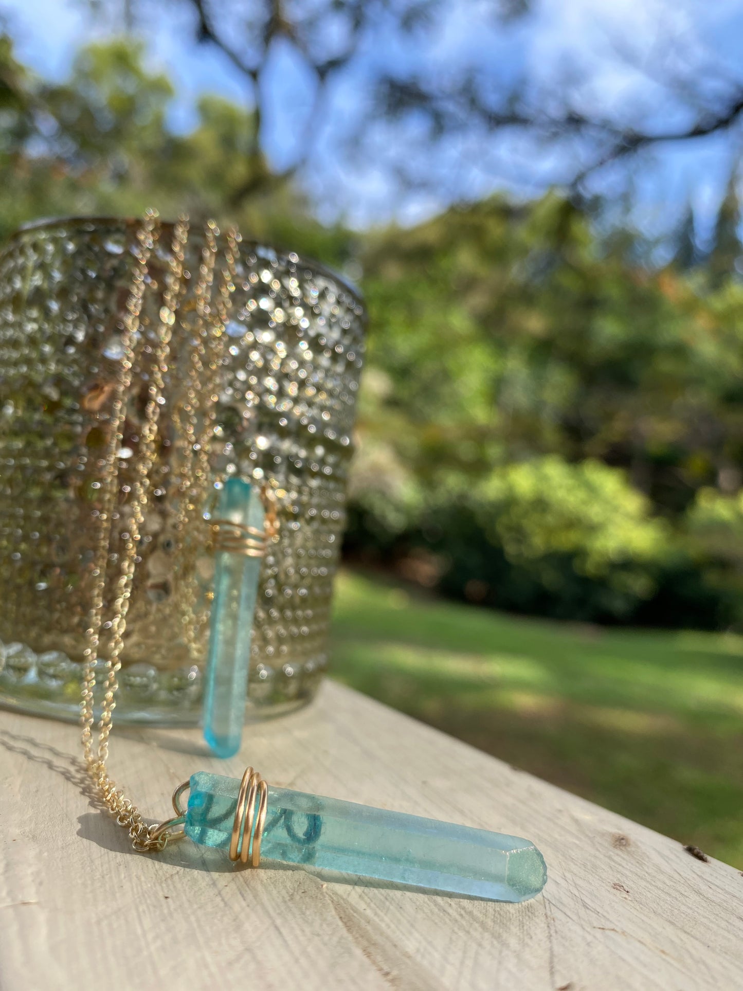 Absolutely delightful, Raw, Aqua blue, Fluorite Crystal Point necklace // Wire wrapped jewelry // Handmade in Hawaii with love //