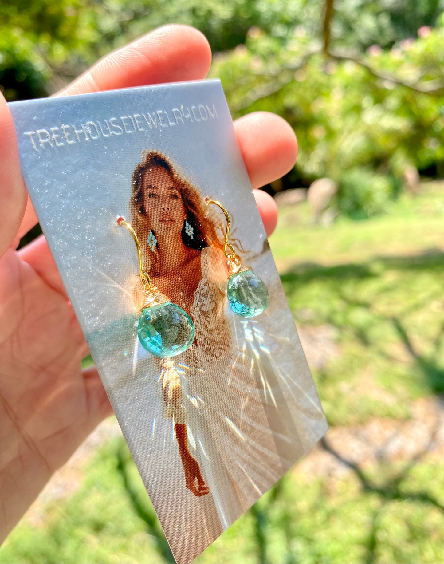 Aqua sky blue Topaz Crystal earrings // Crystal gemstone jewelry // Wire wrapped jewelry // Handmade in Hawaii with love //