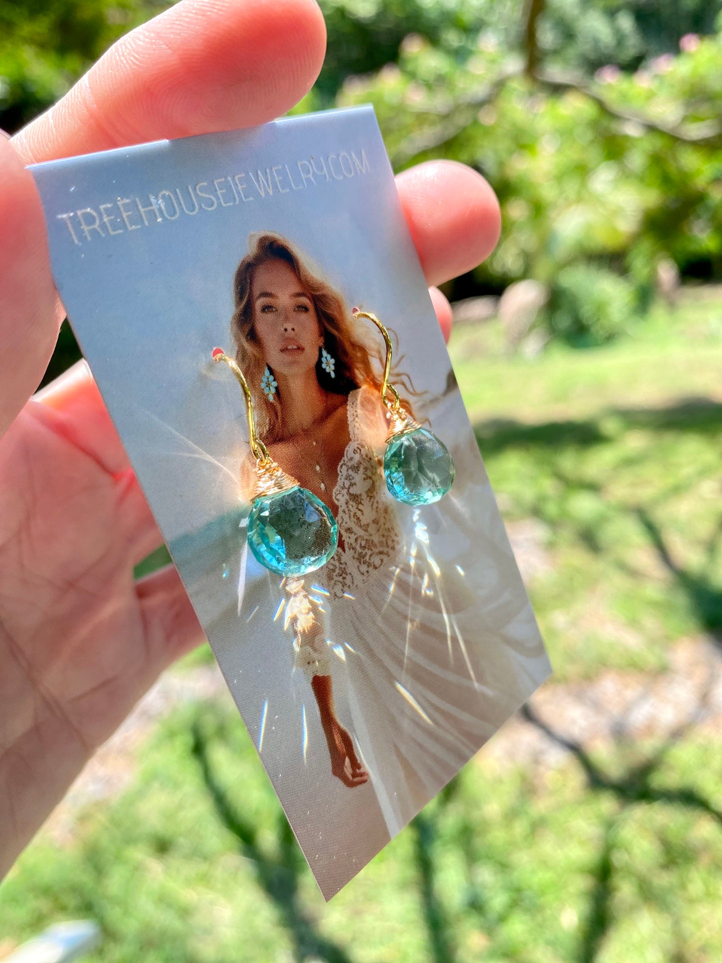 Aqua sky blue Topaz Crystal earrings // Crystal gemstone jewelry // Wire wrapped jewelry // Handmade in Hawaii with love //