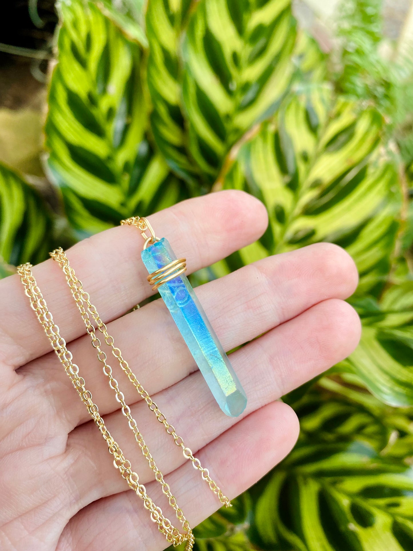 Absolutely delightful, Raw, Aqua blue, Fluorite Crystal Point necklace // Wire wrapped jewelry // Handmade in Hawaii with love //