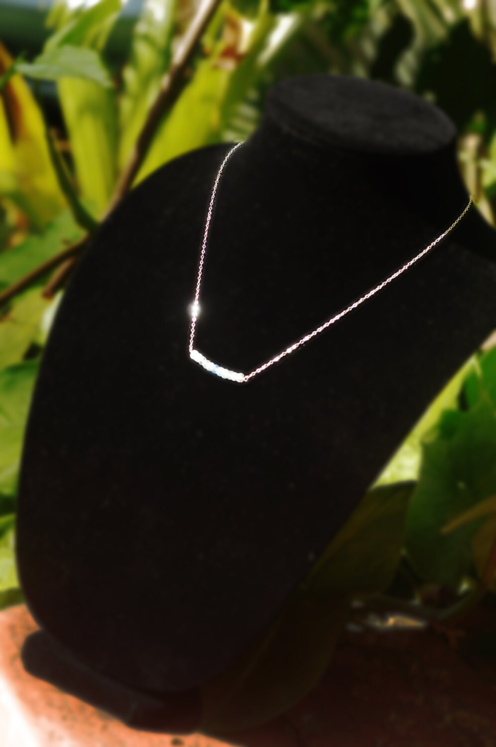 Beautiful gemstone bar necklace // Petite, gorgeous AAA gemstones // Pick your gemstone // wirewrapped jewelry // Handmade in Hawaii with love //