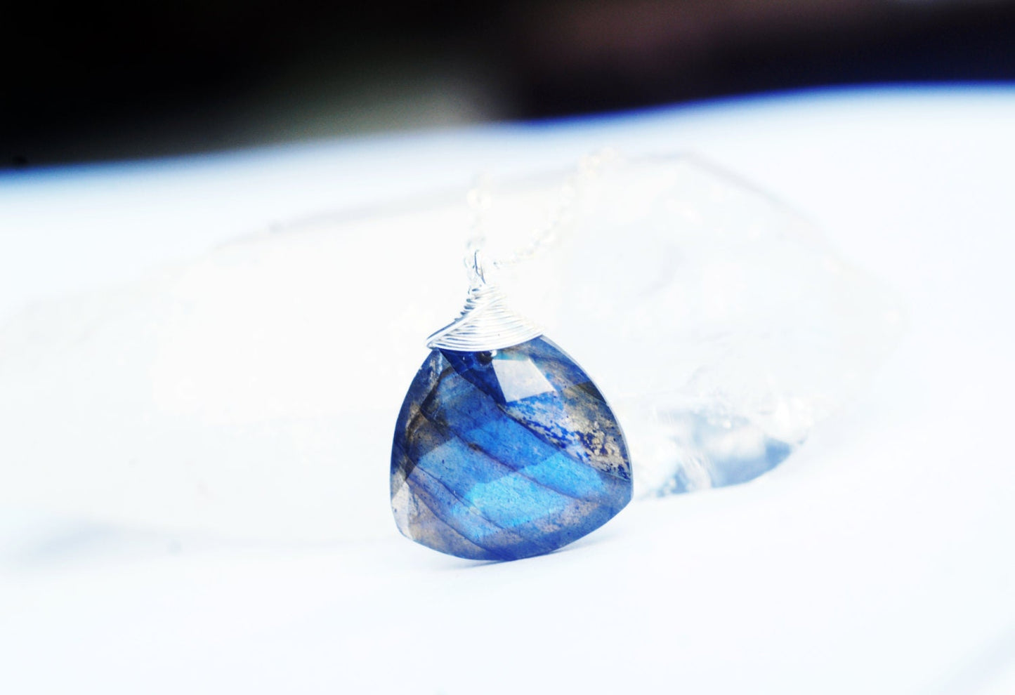 Absolutely delightful Pyramid shaped Labradorite Necklace // AMAZING & UNIQUE gemstones // Blue Flash //Boho // Lovingly Handmade in Hawaii //