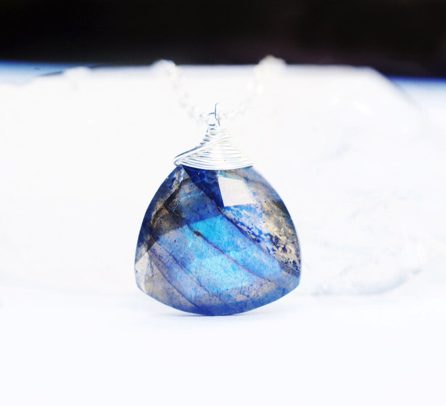 Absolutely delightful Pyramid shaped Labradorite Necklace // AMAZING & UNIQUE gemstones // Blue Flash //Boho // Lovingly Handmade in Hawaii //