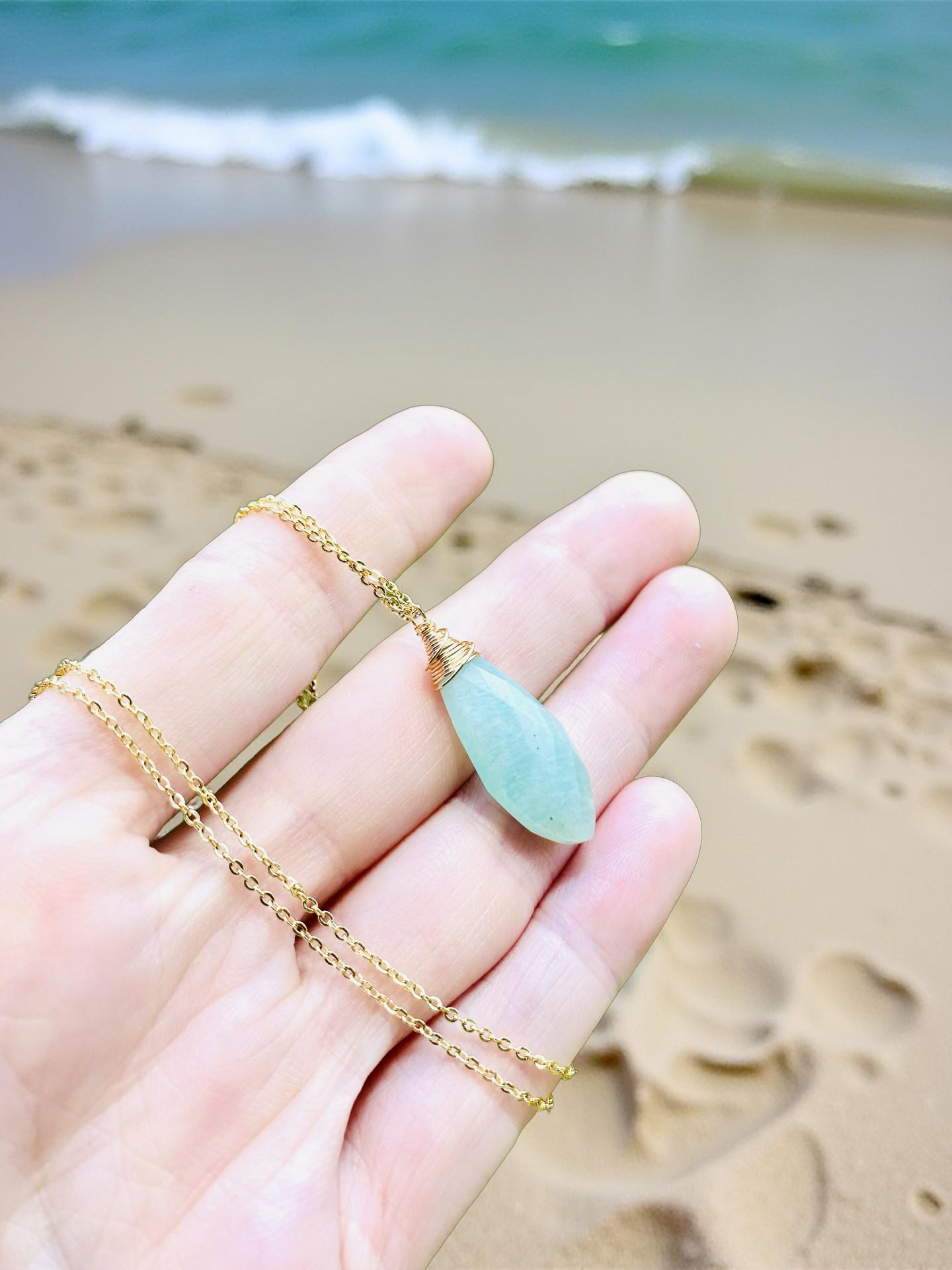 Marvelous ocean blue Amazonite necklace 🩵✨ Absolutely delightful semi precious gemstone necklace! Handmade in Hawaii with love! Very limited edition only a few available 🦋