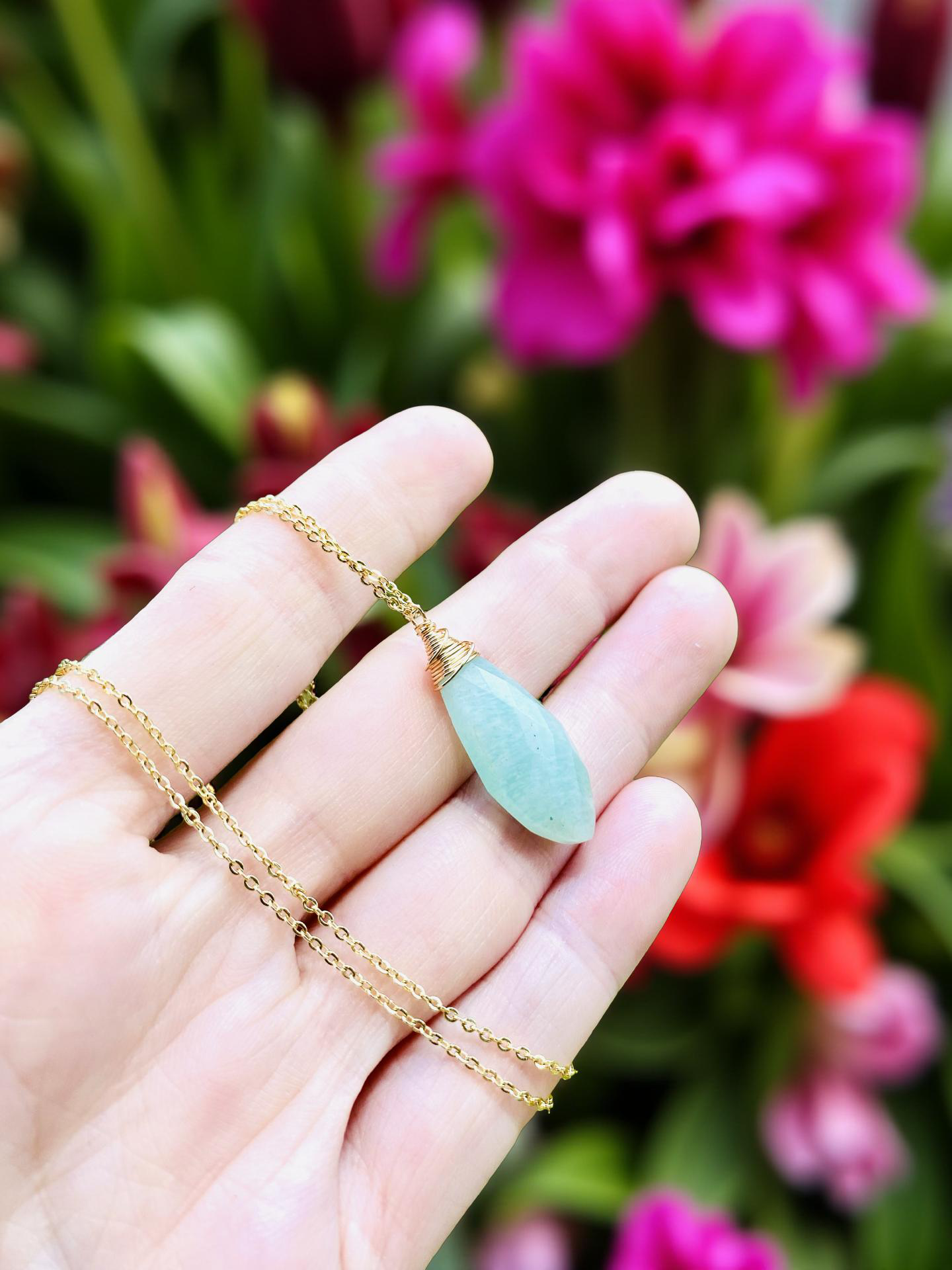 Marvelous ocean blue Amazonite necklace 🩵✨ Absolutely delightful semi precious gemstone necklace! Handmade in Hawaii with love! Very limited edition only a few available 🦋