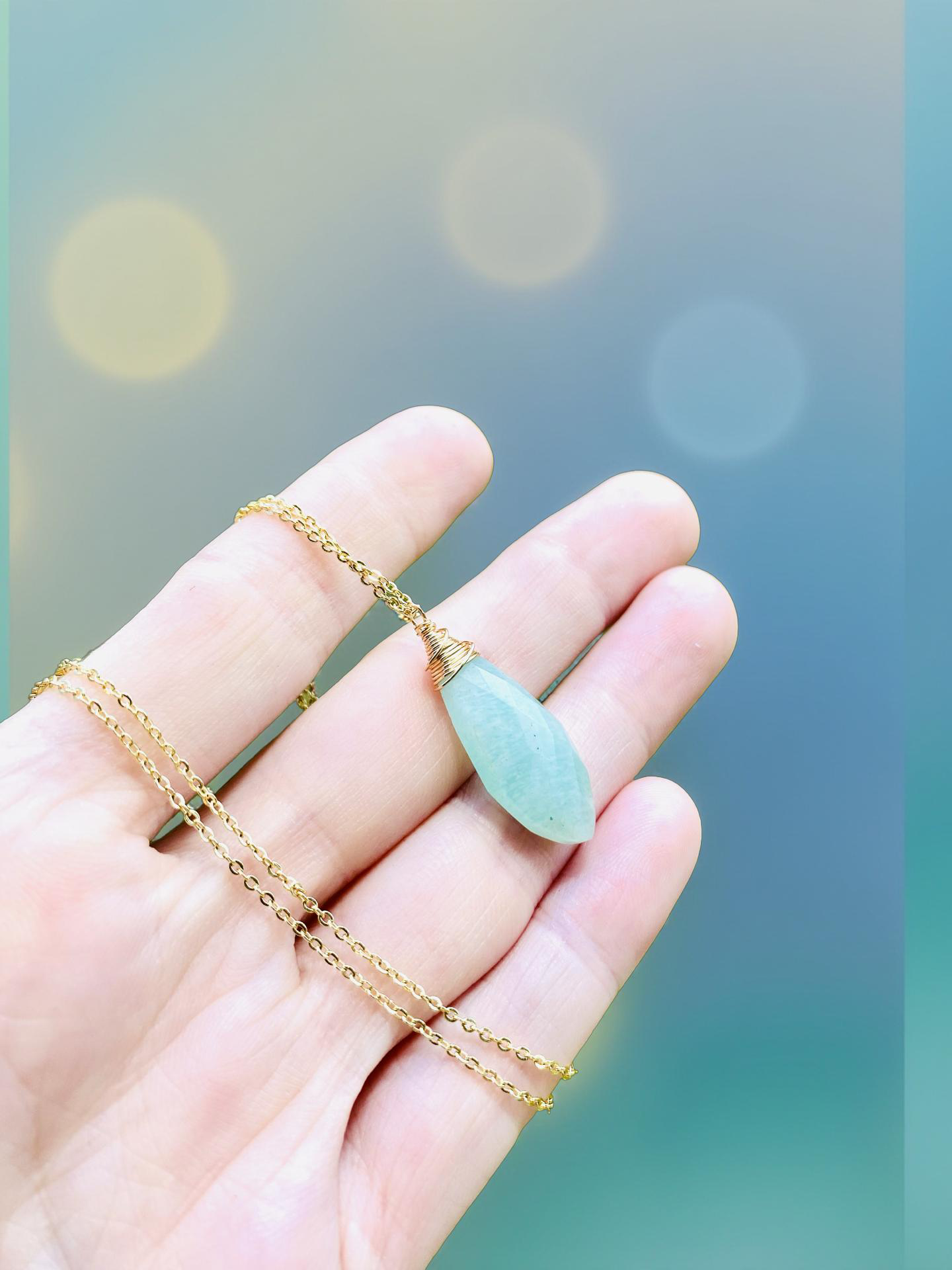 Marvelous ocean blue Amazonite necklace 🩵✨ Absolutely delightful semi precious gemstone necklace! Handmade in Hawaii with love! Very limited edition only a few available 🦋