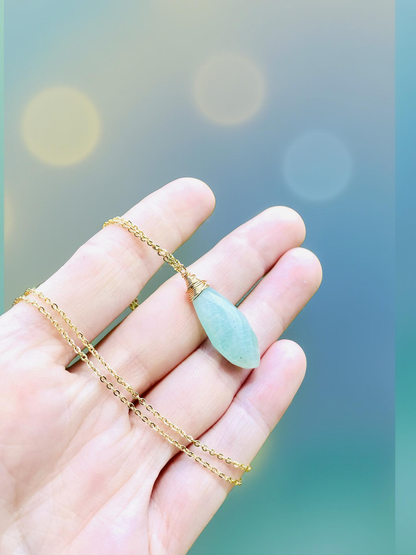 Marvelous ocean blue Amazonite necklace 🩵✨ Absolutely delightful semi precious gemstone necklace! Handmade in Hawaii with love! Very limited edition only a few available 🦋