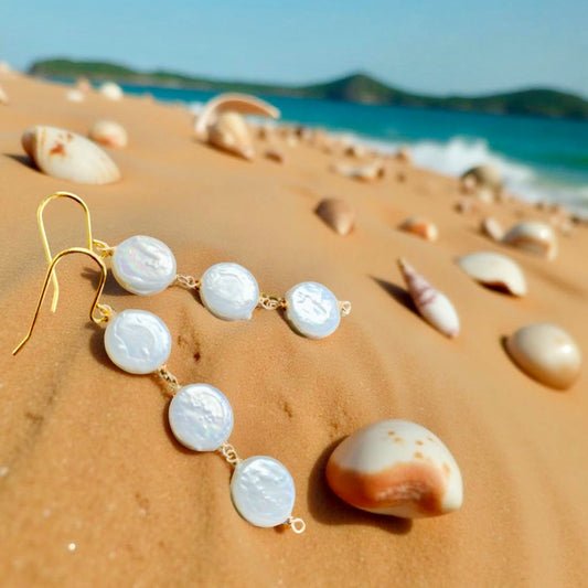 DELIGHTFUL triple pearl dangle earrings and necklace Handmade in Hawaii with love 💗💗💗