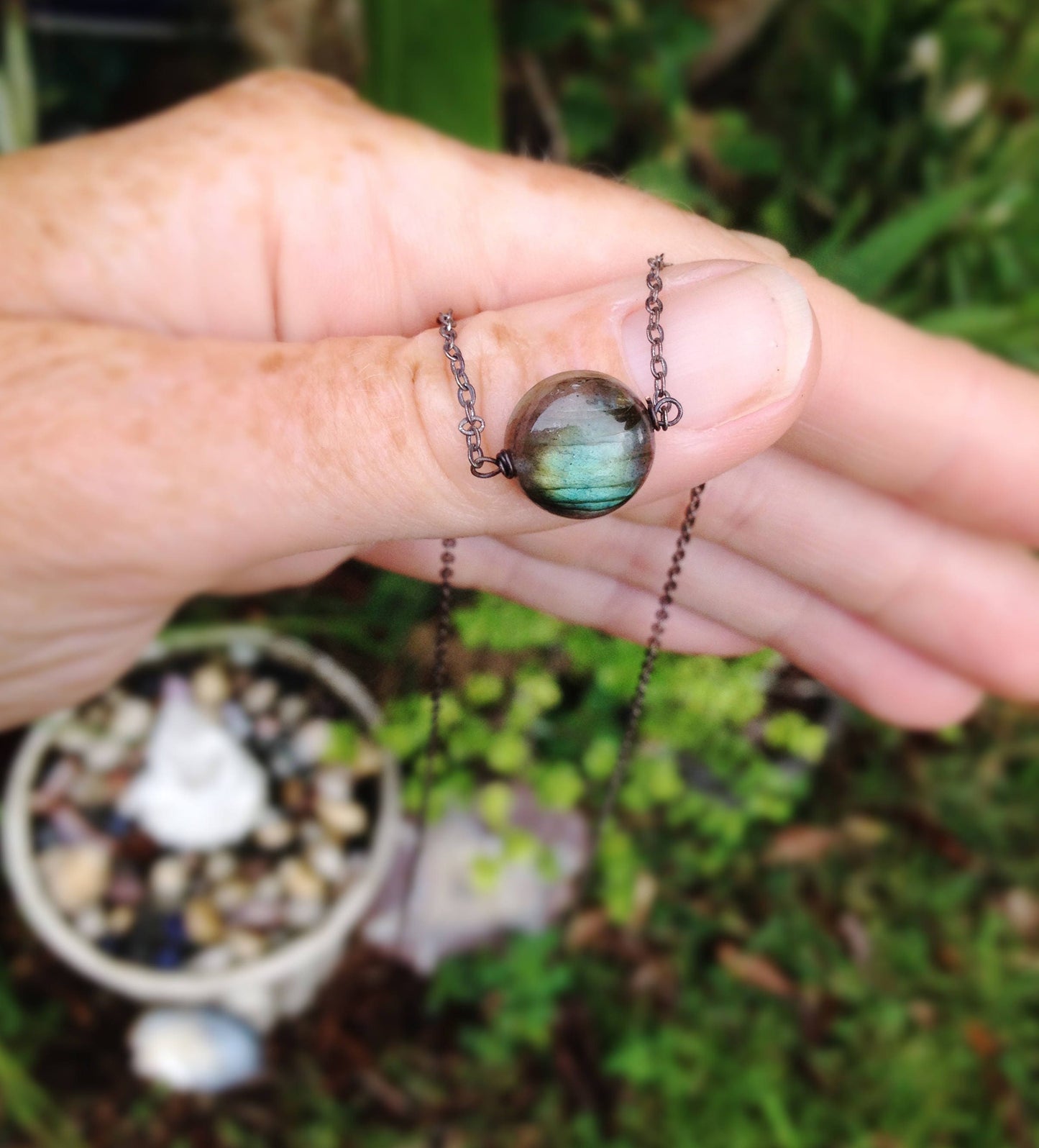 Labradorite dew drop Necklace // Stunning & Unique, AAA, Blue flash, gemstones // Wire wrapped Hawaiian jewelry // Made with love //