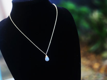 MoonStone dream drop Necklace! AAA Moon stone gemstone Boho jewelry. A drop of Rainbow Moonlight from Hawaii handmade with love //