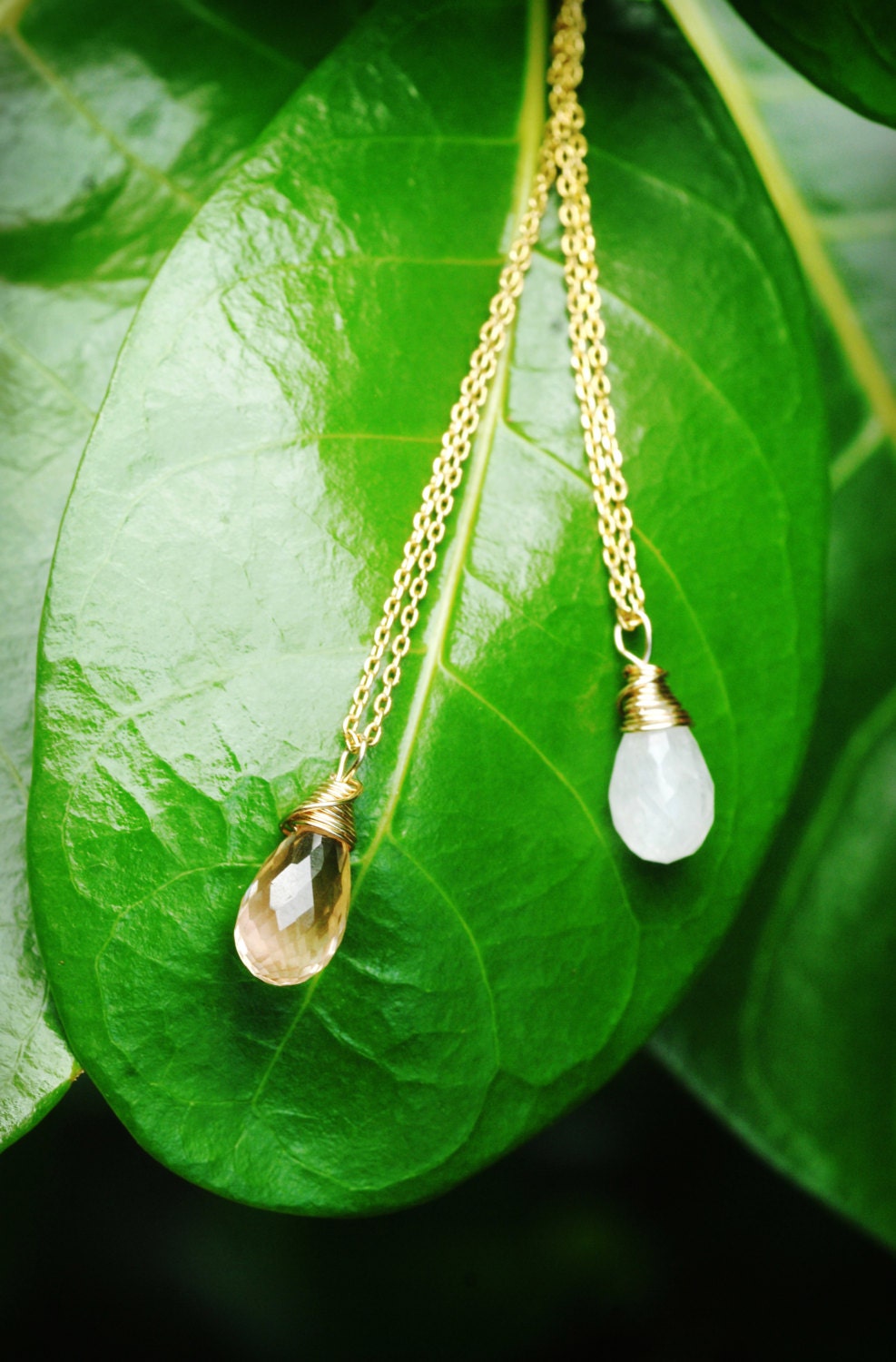 STUNNING & SPARKLING AAA Shciller Oregon Sunstone Drop Necklace // A little drop of Sunshine handmade in Hawaii with love!