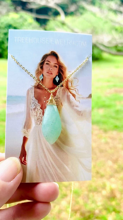 Marvelous ocean blue Amazonite necklace 🩵✨ Absolutely delightful semi precious gemstone necklace! Handmade in Hawaii with love! Very limited edition only a few available 🦋
