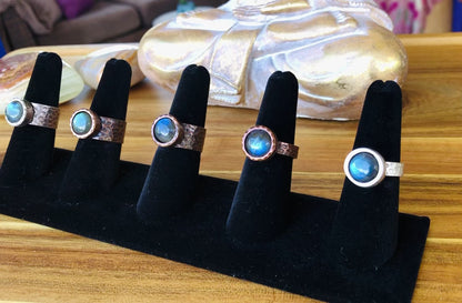 GORGEOUS Labradorite ring // AAA Blue flash Labradorite Gemstone rings // Limited edition & one of a kind // Handmade in Hawaii with love//