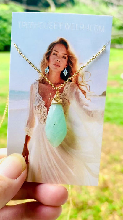 Marvelous ocean blue Amazonite necklace 🩵✨ Absolutely delightful semi precious gemstone necklace! Handmade in Hawaii with love! Very limited edition only a few available 🦋